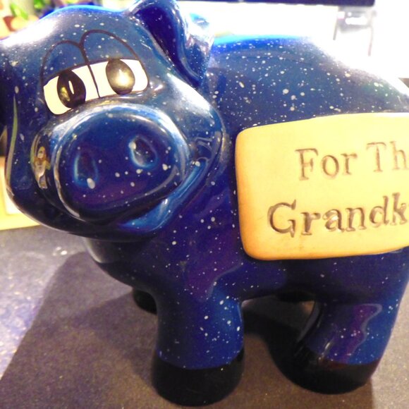 GRANITE LOOKING CERAMIC PIGGY BANK - "FOR the GRANDKIDS" - Picture 4 of 7